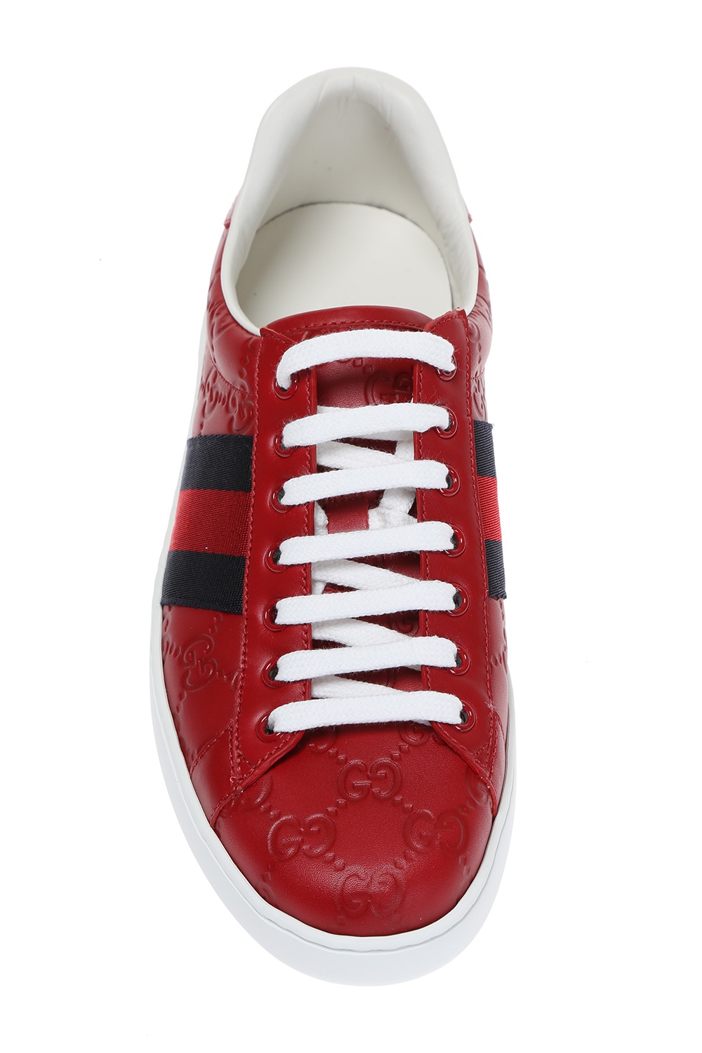 Ace gucci signature hot sale sneaker red